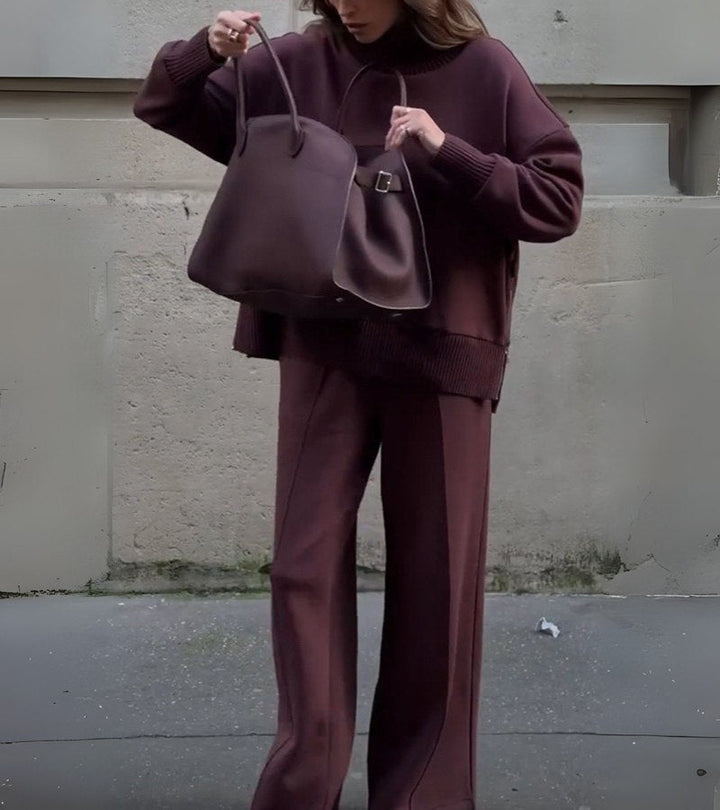 Naadmaastricht | Saskia Elegant Tweedelig Set met Hoge Kraag