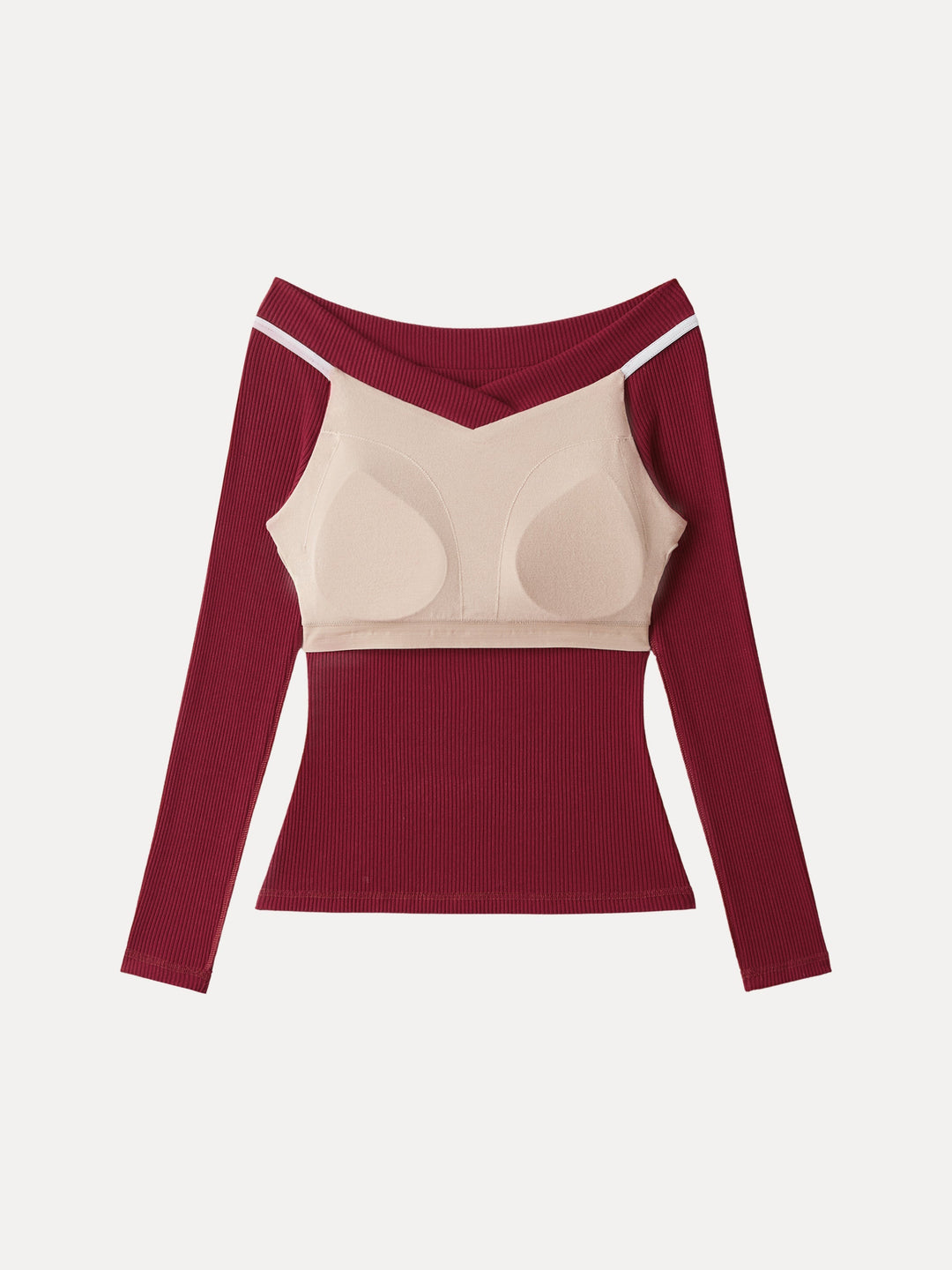 Naadmaastricht | Geribd Brami-Top met Antislip Afwerking en Brede V-Hals