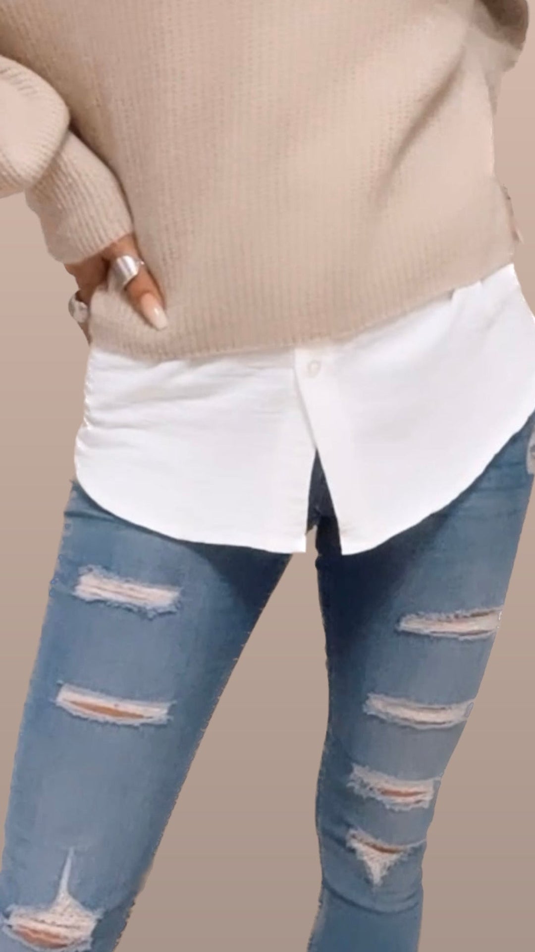 Naadmaastricht | Blouse-rok met knopen / wit