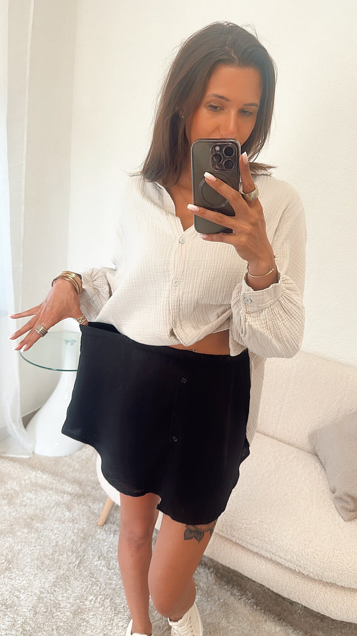 Naadmaastricht | Blouse-rok met knopen / zwart