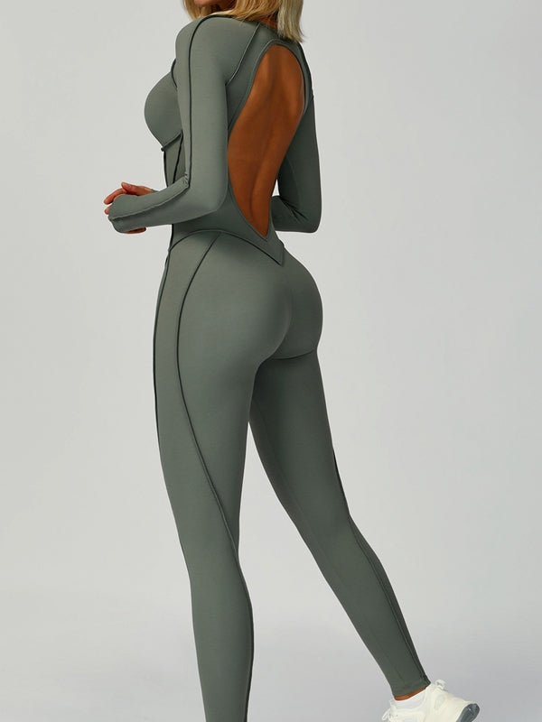 Naadmaastricht | Jumpsuit met Hartvormige Open Rug en Lange Mouwen