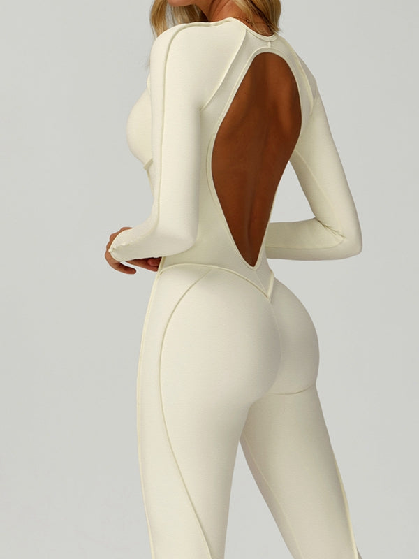 Naadmaastricht | Jumpsuit met Hartvormige Open Rug en Lange Mouwen