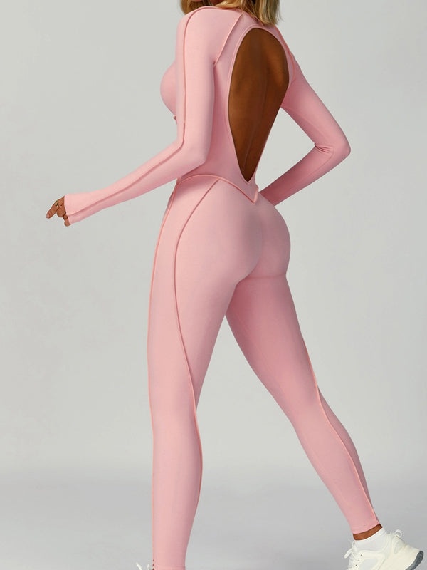 Naadmaastricht | Jumpsuit met Hartvormige Open Rug en Lange Mouwen